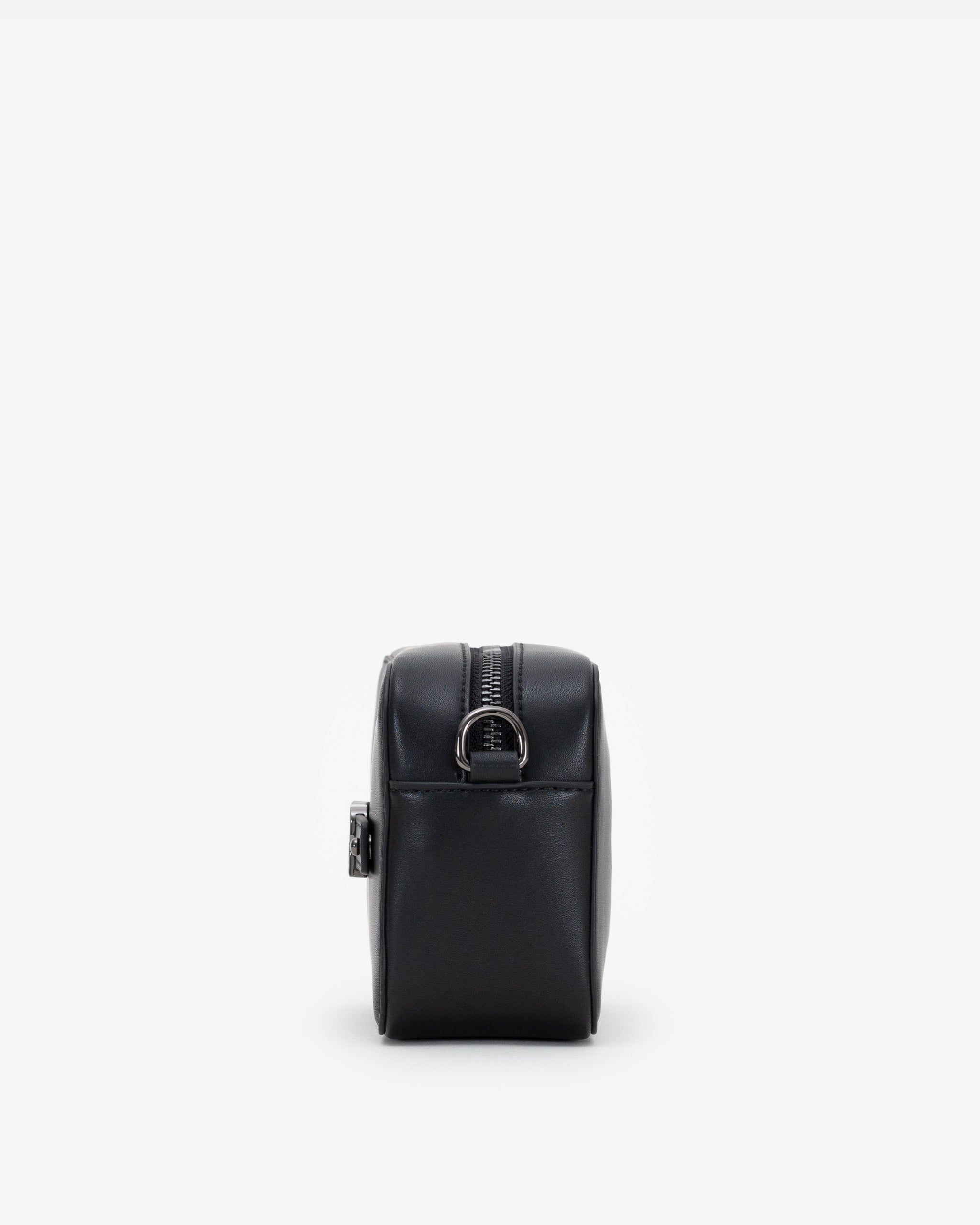Zip Crossbody Bag in Black/Gunmetal with Personalised Hardware
