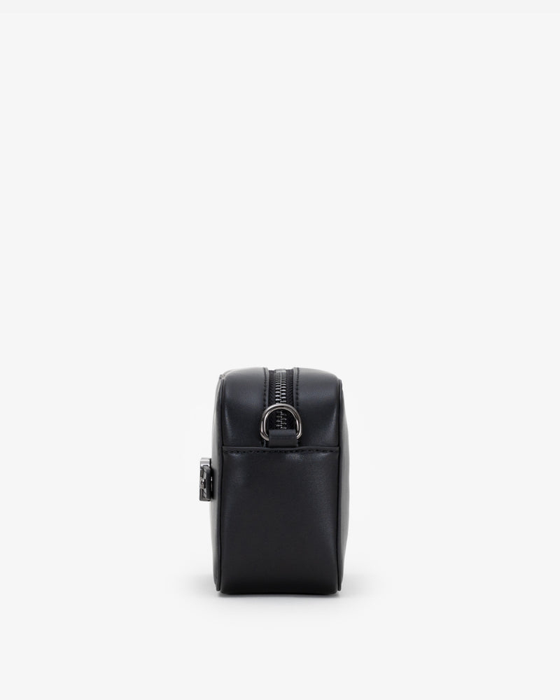 Zip Crossbody Bag in Black/Gunmetal with Personalised Hardware – St. Oddity