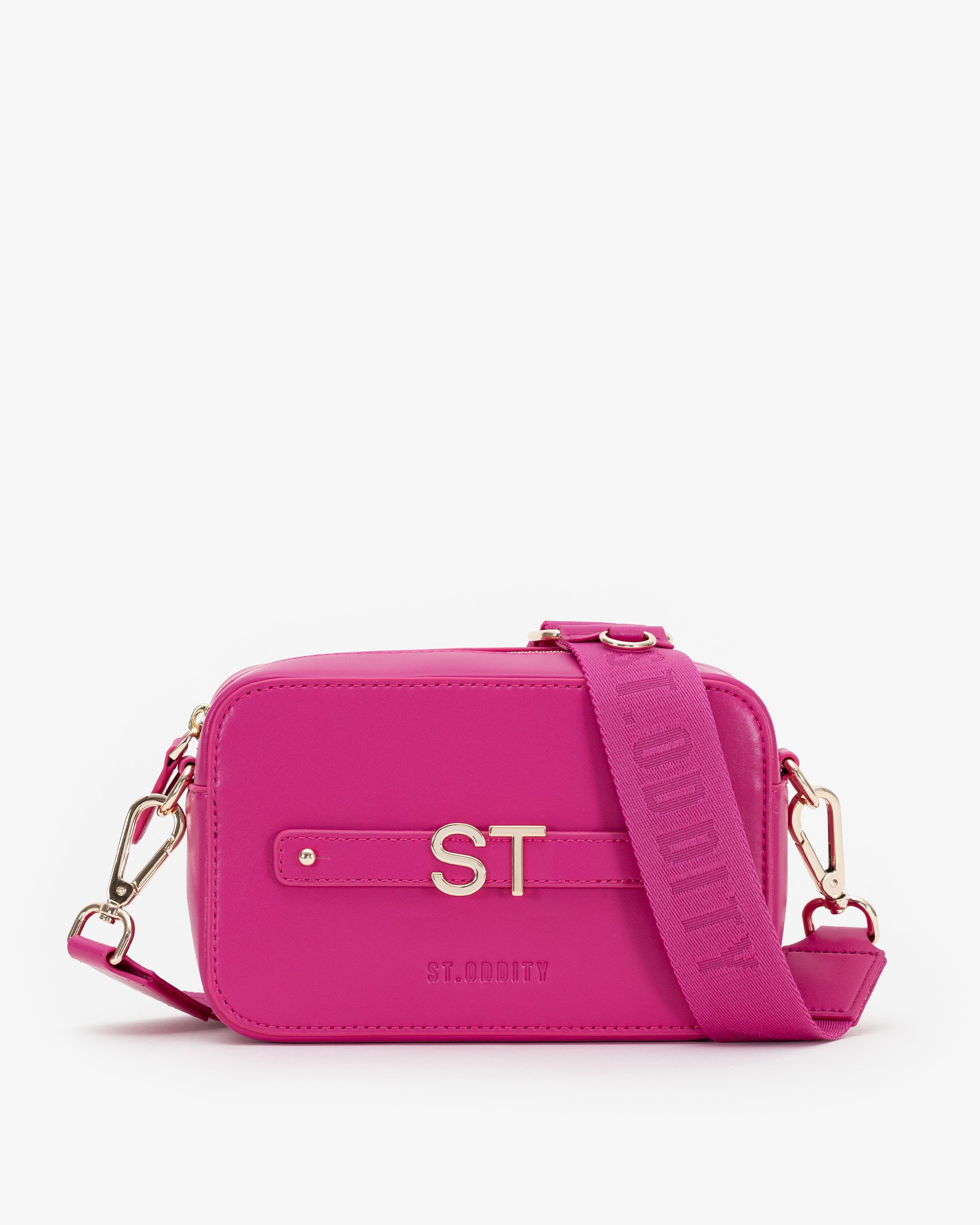 Zip Crossbody Bag in Fuchsia with Personalised Hardware St. Oddity