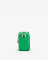 Zip Crossbody Bag in Grass Green with Personalised Hardware